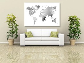 Εικόνα του παγκόσμιου χάρτη σε ασπρόμαυρη ακουαρέλα
