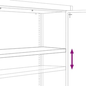 Αρχειοθήκη Μαύρη 90x40x145 εκ. Ατσάλινη - Μαύρο