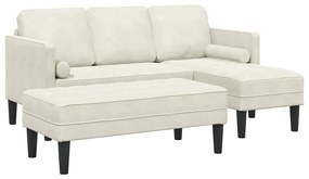 vidaXL Σετ Καναπέ 2 pcs Κρεμ 173 x 131 x 67 εκ Βελούδο