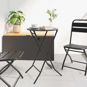 vidaXL Τραπέζι Κήπου Ανθρακί Αναδιπλούμενο Ø50 x 72 cm ΣSteel
