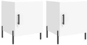 vidaXL Κομοδίνα 2 τεμ. Λευκά 40 x 40 x 50 εκ. από Επεξεργασμένο Ξύλο