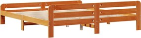 vidaXL Σκελετός Κρεβ. Χωρίς Στρώμα Καφέ Κεριού 200x200 εκ Μασίφ Πεύκο