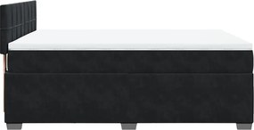 vidaXL Κρεβάτι Boxspring με Στρώμα Μαύρο 140x200 εκ. Βελούδινο