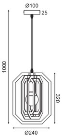 ΚΡΕΜΑΣΤΟ ΦΩΤΙΣΤΙΚΟ 1ΧΕ27 ΑΝ.ΚΑΦΕ ΔΕΡΜΑ MDF D24XH100CM TRITON - Ξύλο - ZM391P24WLL