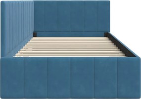 vidaXL Κρεβάτι Γωνίας Μπλε 100 x 200 cm Βελούδο