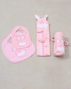 Σετ πετσετέ Rabbit με κέντημα λαγουδάκι Σετ Ροζ