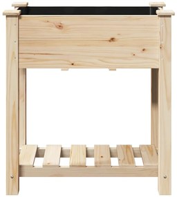 vidaXL Γλάστρα Κήπου με ράφι Μπεζ 71 x 37 x 76.5 εκ Στερεό ξύλο έλατου