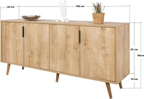 Κονσόλα Sapphire Δρυς PROBO 180x44x18