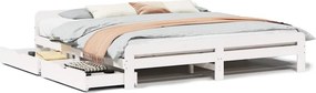 vidaXL Σκελετός Κρεβ. Χωρίς Στρώμα Λευκό 180x200 εκ Μασίφ Πεύκο