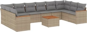 vidaXL Patio Sofa Set 10-θέσια Mix Beige
