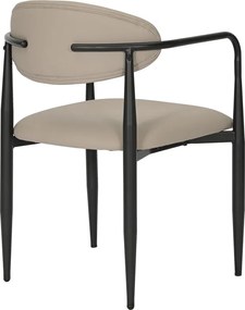 Πολυθρόνα Kalone pakoworld pu σε γκρι-μπεζ απόχρωση 56x55x78εκ