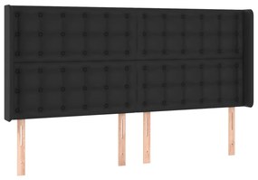 Κεφαλάρι Κρεβατιού LED Μαύρο 183x16x118/128 εκ. Συνθετ. Δέρμα 3124150