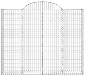 Συρματοκιβώτια Τοξωτά 15 τεμ. 200x30x160/180 εκ. Γαλβαν. Ατσάλι - Ασήμι