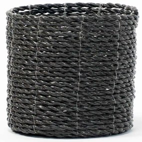 Καλάθι Πλεκτό Grass 7830-8 16x16x15cm Black Supergreens Rattan