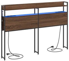 vidaXL Κεφαλάρι Αποθήκης με ράφι Καφέ δρυς 140 cm Επεξεργασμένο ξύλο