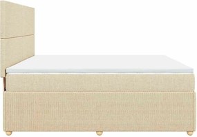 vidaXL Κρεβάτι Boxspring με Στρώμα Κρεμ 180x200 εκ. Υφασμάτινο