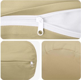 vidaXL Κάλυμμα Μαξιλαριού 2 pcs HEERLEN Μπεζ Ø 15 x 40 εκ Πολυεστέρας