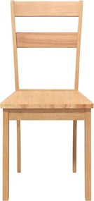 vidaXL Καρέκλες τραπεζαρίας 2 τεμ Φυσικό μασίφ ξύλο καουτσούκ