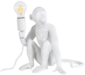 01808 GloboStar®  APES 01808 Μοντέρνο Επιτραπέζιο Φωτιστικό Πορτατίφ Μονόφωτο 1 x E27 IP20 Λευκό Πλαστικό - Μ30 x Π27 x Υ30cm