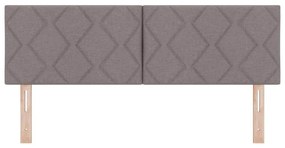 vidaXL Κεφαλάρι με φώτα λωρίδας LED με κεφαλάρι Taupe 144 cm ύφασμα