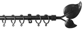 Κουρτινόξυλο Φ19mm Μονό Επεκτεινόμενο 120-210cm Με Άκρα Grace Star Leaves Black 790167