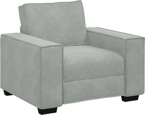 vidaXL Πολυθρόνα Ανοιχτό Γκρι Βελούδινη 100 x 78 x 84 εκ.