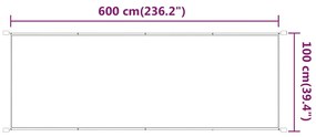 vidaXL Τέντα Κάθετη Μπεζ 100 x 600 εκ. από Ύφασμα Oxford