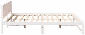 vidaXL Σκελετός Κρεβατιού Λευκό 140 x 200 cm Μασίφ ξύλο πεύκου