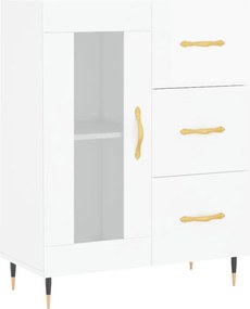vidaXL Ντουλάπι Γυαλιστερό Λευκό 69,5x34x90 εκ. Επεξεργασμένο Ξύλο