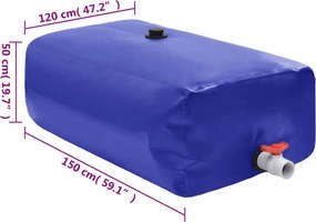 vidaXL Δεξαμενή Νερού με Μπαταρία Πτυσσόμενη 1000 Λ. από PVC