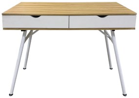 ΓΡΑΦΕΙΟ ARTELIBRE KODIAL SONOMA/ΛΕΥΚΟ PVC/ΜΕΤΑΛΛΟ 115X55X75CM