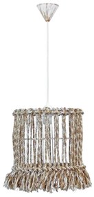 Φωτιστικό Οροφής Μix-30 1/L Rope Φ30 31-1114 White-Brown Heronia Σχοινί,Μέταλλο