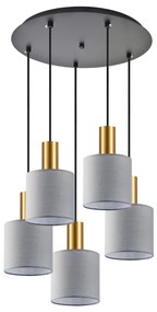 Φωτιστικό Οροφής Πολύφωτο Homelighting 77-8608 Gold/Grey