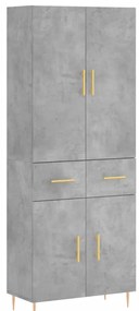 vidaXL Ντουλάπι Γκρι Σκυροδέματος 69,5x34x180 εκ. Επεξεργασμένο Ξύλο