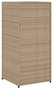 Ντουλάπι Αποθήκευσης Κήπου Beige 55x55x111 εκ. Συνθετικό Ρατάν - Μπεζ