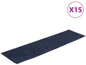 vidaXL Πατάκια Σκαλιών Αυτοκόλλητα 15 τεμ. Γκρι Μπλε Ορθογώνια 76x20 εκ.