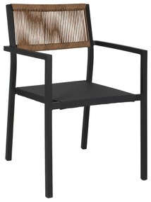 ARMCHAIR ALUMINUM PROFESSIONAL ANTHRACITE WITH PE RATTAN BACK 55,5x58,5x83Hcm.