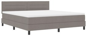 vidaXL Κρεβάτι Box Spring  με στρώμα & LED Ταμπά 180x200 εκ Υφασμάτινο