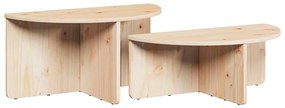 vidaXL Τραπεζάκι σαλονιού 2 pcs Φυσικό Μασίφ ξύλο πεύκου