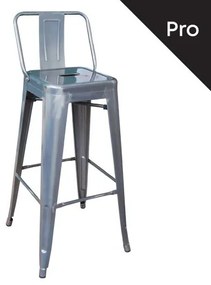 RELIX Σκαμπό Bar-Pro με Πλάτη, Μέταλλο Βαφή σε Απόχρωση Metal με Διακοσμητική Σκουριά  43x43x76/100cm Ε5199,6