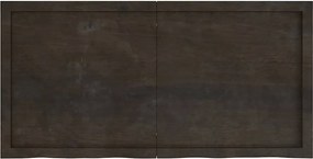 vidaXL Επιφάνεια Τραπεζιού Σκούρο Καφέ 120x60x(2-4)εκ Επεξ. Μασίφ Δρυς