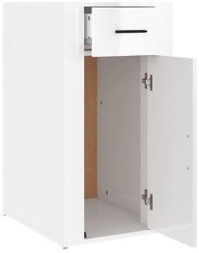 vidaXL Ντουλάπι Γραφείου Γυαλ. Λευκό 40x49x75 εκ. Επεξεργασμένο Ξύλο
