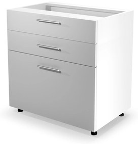 VENTO DS3-80/82 lower cabinet with drawers, color: white/white DIOMMI V-UA-VENTO-D3S_H-80/82-BIAŁY DIOMMI-60-22803