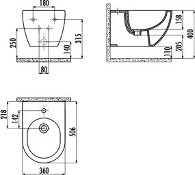 Creavit Free Fe510 - Κρεμαστό μπιντέ