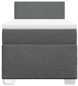 vidaXL Κρεβάτι Boxspring με Στρώμα Σκούρο Γκρι 80x200 εκ. Υφασμάτινο