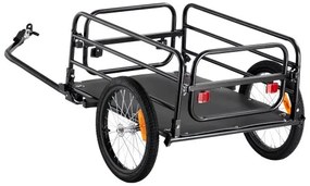 VEVOR Bike Cargo Trailer, 160 lbs Load Capacity, Heavy-Duty Bicycle Wagon Cart, Foldable Compact Storage &amp; Quick Release with Universal Hitch, 16&quot; Wheels, Safe Reflectors, Fits 22&quot;-28&quot; Bike Wheels