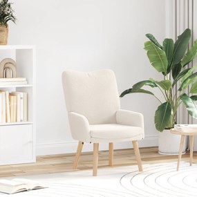 vidaXL Χαλαρωτική Πολυθρόνα Κρεμ με Ίνες Παρόμοιες με Μαλλί