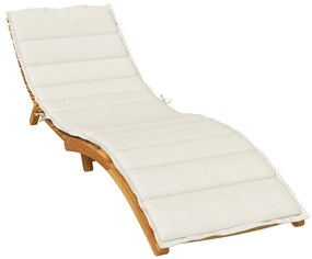 VidaXL Μαξιλάρι Ξαπλώστρας Κρεμ Μελανζέ 200x50x4 εκ. Ύφασμα