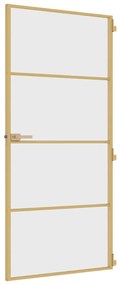 vidaXL Εσωτερική Πόρτα Χρυσή 93 x 201,5 εκ. Ψημένο Γυαλί & Αλουμίνιο