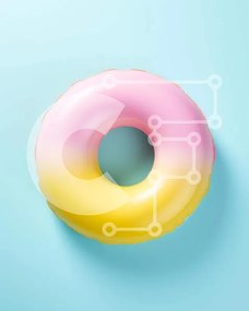 Σετ των 2 Intra Συλλεκτικό Ξύλινο Παζλ Plywood  4mm - Πολύχρωμο ντόνατ με ψεκασμούς Σε Ξύλινο Κουτί - Διαστάσεις: 10x10 cm – 25 κομμάτια